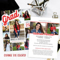 high school college athlete graduation invitations with photo collage and custom colors to match your team school mascot